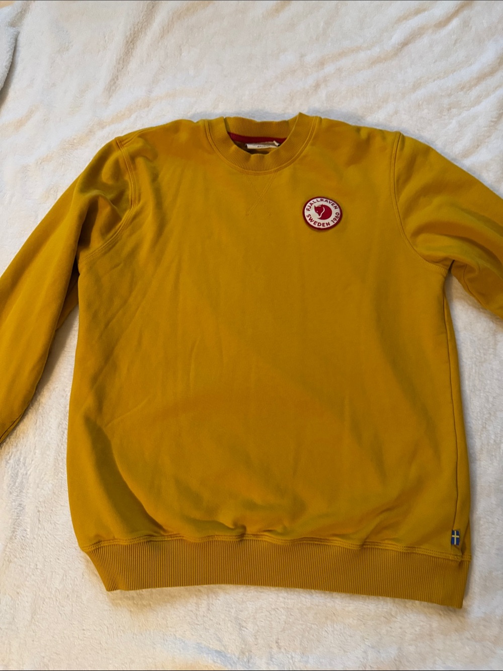 Fjallraven Men’s Crewneck Sweater in Mustard Yellow